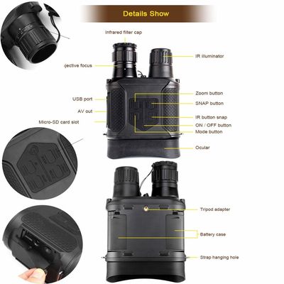 2X μεγέθυνση Νυχτερινή όραση Βίντεο με 3W 850mm IR LED